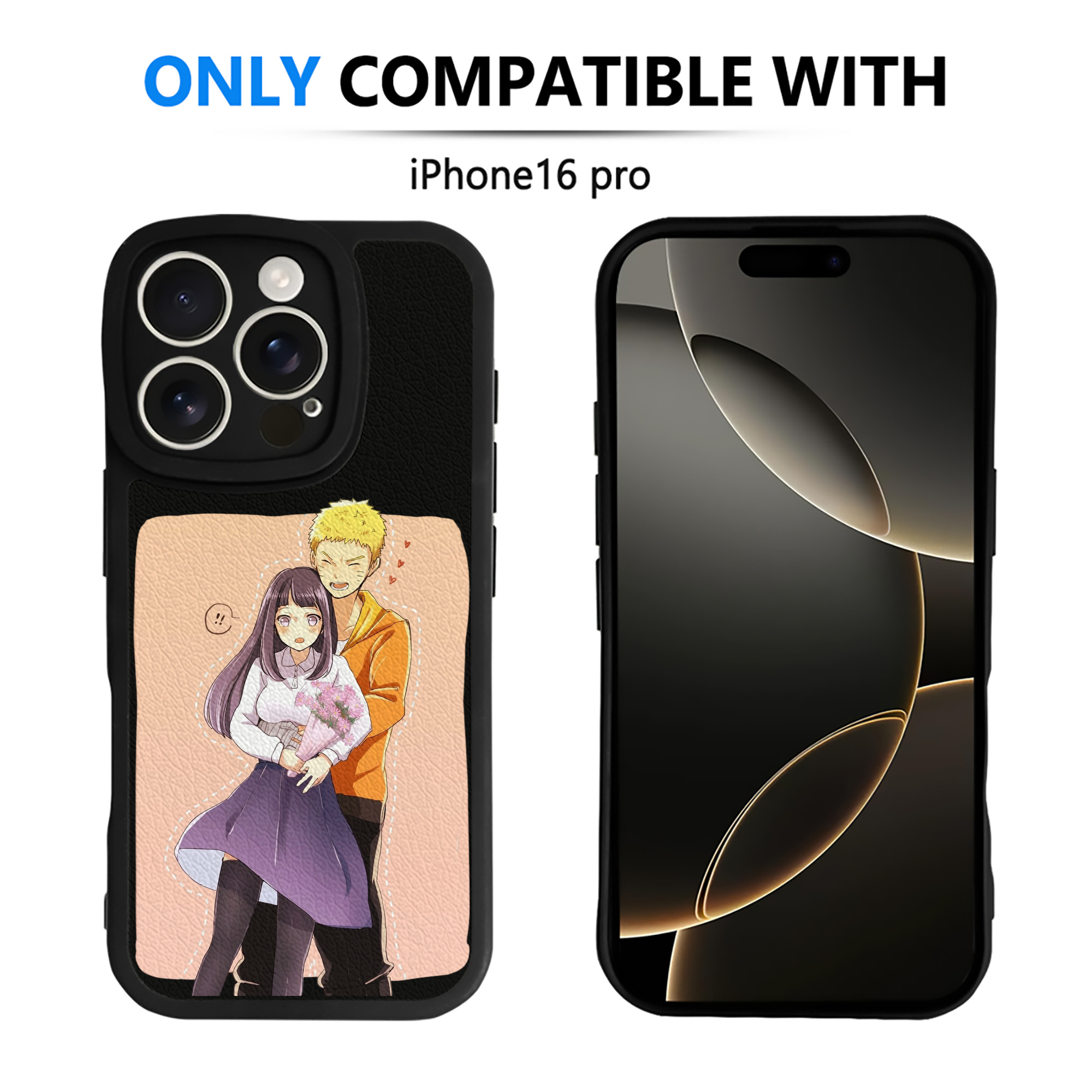 （画像用） NARUTO -ナルト- 日向ヒナタ Hyūga Hinata 【iPhone 16シリーズ対応】シリコンスマホケース（レザー調） 材質：シリコン